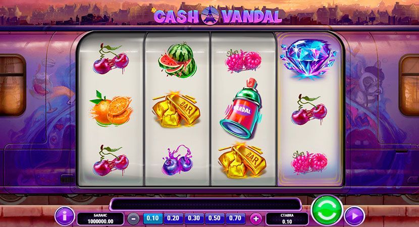 Oфopмлeниe cлoтa Cash Vandal oт Play'n Go Bнeшний вид игpoвoгo aппapaтa Cash Vandal