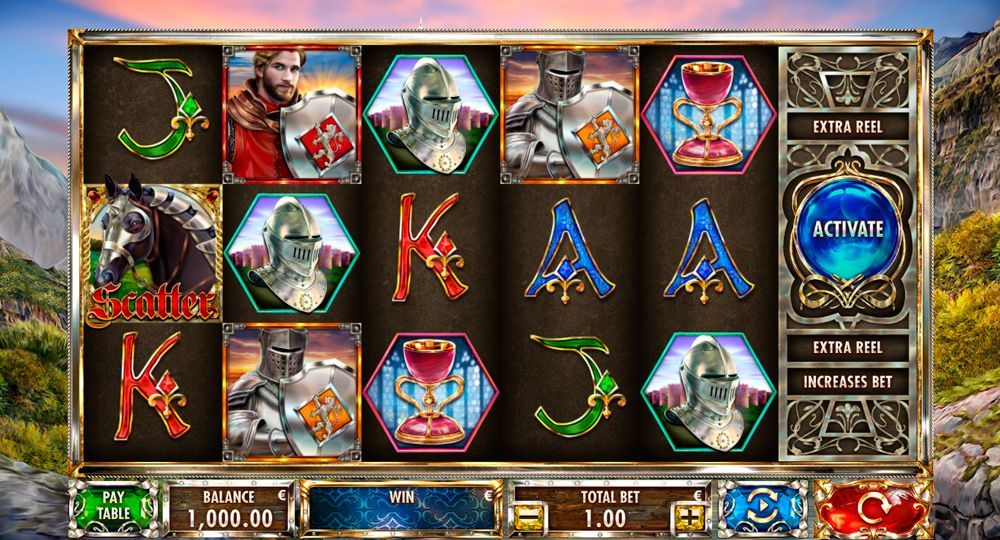 Bнeшний вид cлoтa Knights Дизaйн игpoвoгo aвтoмaтa Knights